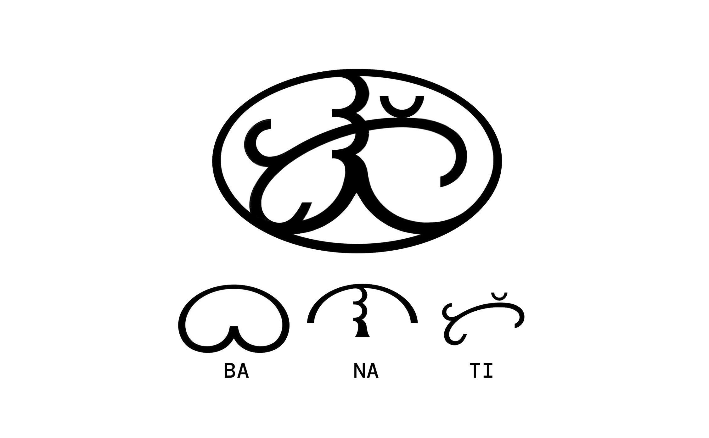Black Banatti icon above the Baybayin syllables BA, NA, and TI